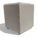 Ver imagem 4 de Kit 02 Mini Puff Banqueta Quadrado Decorativo Courino e Suede Bege Trançado Courino
