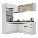 Ver imagem 3 de Armário de Cozinha Completa de Canto com Rodapé Veneza Multimóveis MP2098.964 Branco/Preto