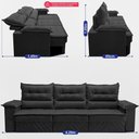 Ver imagem 3 de Sofá Retrátil e Reclinável 4,20m com Molas e Espuma D33 Thunder Velusoft Preto Cama Inbox