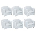 Ver imagem 1 de Kit 6 Poltronas Decorativa Bia Matérial Sintético Branco - Twdecora