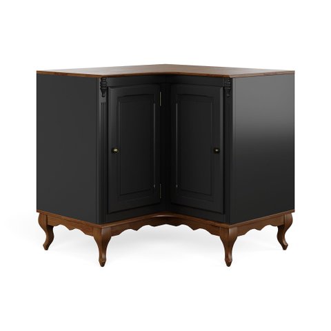 Balcão de Canto Hannover - 60707 Mmj-lz Lz-preto/imbuia