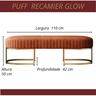 Recamier Glow 110cm Puff Moderno Premium Sala e Quarto:terra Cota - 5