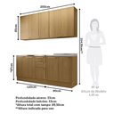 Ver imagem 5 de Cozinha Compacta 4 Peças com Tampo 200cm Elegance Luciane Móveis