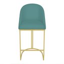 Ver imagem 4 de Kit 06 Banquetas Altas Bela Suede Azul Turquesa Base Metálica Industrial Dourado - Pallazio