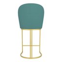 Ver imagem 6 de Kit 06 Banquetas Altas Bela Suede Azul Turquesa Base Metálica Industrial Dourado - Pallazio