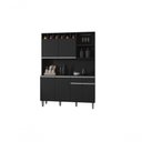 Ver imagem 1 de Kit Cozinha Compacta Alice 130Cm C/6 Portas 1 Gaveta Preto