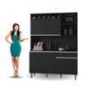 Kit Cozinha Compacta Alice 130Cm C/6 Portas 1 Gaveta Preto - 4