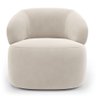 Poltrona Orgânica Giratória Living Glee Veludo Bege - Desk Design - 6