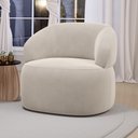 Ver imagem 2 de Poltrona Orgânica Giratória Living Glee Veludo Bege - Desk Design