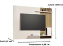 Ver imagem 3 de Painel para Sala Quarto para Tv Smart até 55 Polegadas Eliana 71 - Cores - Comprar Moveis em Casa:of