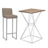 Kit Mesa Bistrô e 1 Banqueta Lucca Alta Com Encosto Bar Gourmet Tampo Imbuia Ferro Cinza Sintético B - 1