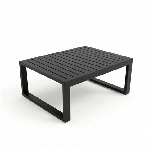 Mesa de Centro Torino Alumínio Ripado 80x60cm Varanda