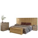 Ver imagem 7 de Conjunto Cabeceira Florença Queen/Casal + Cômoda + Mesa de Cabeceira + Sapateira Marrom/Hannover/Fendi