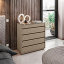 Ver mais imagens de Conjunto Cabeceira Florença Queen/Casal + Cômoda + Mesa de Cabeceira + Sapateira Marrom/Hannover/Fendi