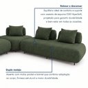 Ver imagem 5 de Sofá de Canto Modulado Orgânico com Almofadas e Base Madeira Maciça 280CMX340CM Madri