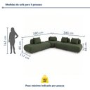 Ver imagem 3 de Sofá de Canto Modulado Orgânico com Almofadas e Base Madeira Maciça 280CMX340CM Madri
