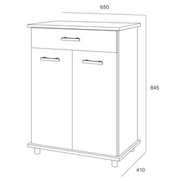 Balcão Multiuso 65cm com 2 Portas Multimóveis Cr20264 Branco - 4