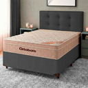 Ver imagem 1 de Conjunto Cama Box Cinza Casal + Colchão Molas Ensacadas Airtech Ortobom + Cabeceira