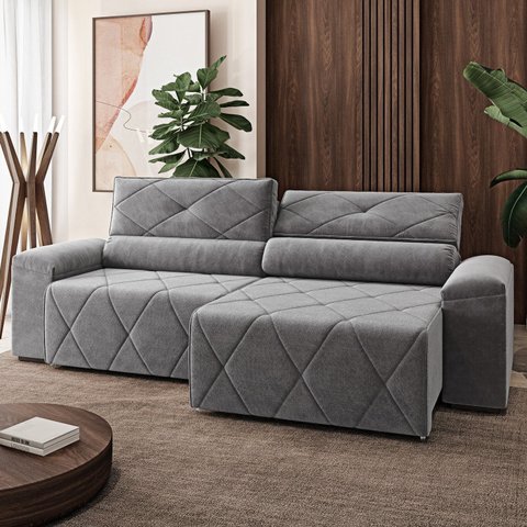 Sofá 200cm 4 Lugares Retratil e Reclinavel Houston