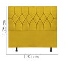 Ver imagem 3 de Cabeceira Estofada Istambul Capitonê 195cm King Size Box Quarto Corino Amarelo - Gat Magazine
