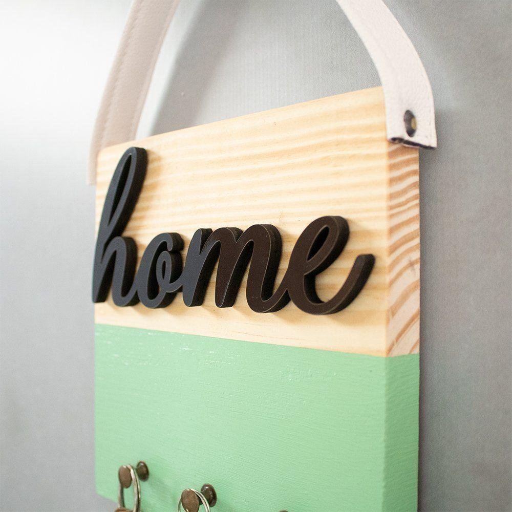 Porta-Chaves Em Pinus Verde Home 17Cm - 5