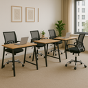 Ver imagem 5 de Kit 3 Cadeiras Escritório Secretária Giratória Ergonômica Tela Mesh Preta com Laudo Ergonômico Nr17