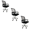 Kit 3 Cadeiras Escritório Secretária Giratória Ergonômica Tela Mesh Preta com Laudo Ergonômico Nr17 - 2