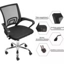 Ver imagem 6 de Kit 3 Cadeiras Escritório Secretária Giratória Ergonômica Tela Mesh Preta com Laudo Ergonômico Nr17