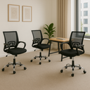 Ver imagem 4 de Kit 3 Cadeiras Escritório Secretária Giratória Ergonômica Tela Mesh Preta com Laudo Ergonômico Nr17