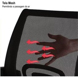 Kit 3 Cadeiras Escritório Secretária Giratória Ergonômica Tela Mesh Preta com Laudo Ergonômico Nr17 - 7