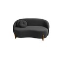 Ver imagem 5 de Kit 01 Sofá + 02 Poltronas Orgânicos c/ Almofadas Curvo Sala Recepção Amsterdã Boucle Chumbo