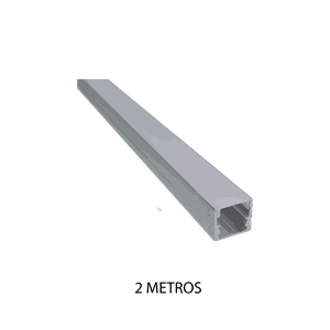Perfil de Led Sobrepor Anodizado (Prata) 2 Metros