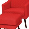 Poltrona Decorativa Mary C/Banqueta Suede Vermelho - Gran Belo Decor - 2