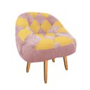 Ver imagem 2 de Poltrona Paloma Escritório Sala Pé Palito Suede Rosa Bebê e Suede Mostarda - Dominic Decor