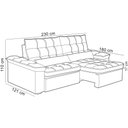 Ver imagem 4 de Sofá Retrátil Reclinável para Sala 3 Lugares 230cm Maresi F04 Veludo Cinza Escuro - Lyam Decor
