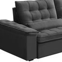 Ver imagem 5 de Sofá Retrátil Reclinável para Sala 3 Lugares 230cm Maresi F04 Veludo Cinza Escuro - Lyam Decor