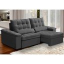 Ver imagem 1 de Sofá Retrátil Reclinável para Sala 3 Lugares 230cm Maresi F04 Veludo Cinza Escuro - Lyam Decor