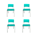 Ver imagem 1 de Kit 4 Cadeiras Iso Infantil Azul Celeste Escola e Creche
