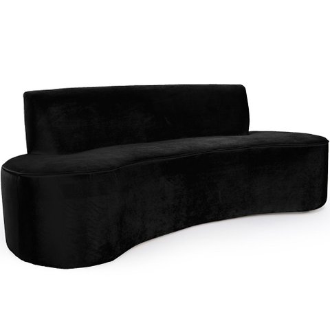 Sofá 4 Lugares 230cm Mônaco Veludo Preto - Nexta Casa