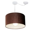 Ver imagem 1 de Lustre Pendente Cilíndrico Com Desvio de Centro Vivare Md-4229 Cúpula em Tecido 45x30cm - Bivolt - C