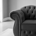 Ver imagem 5 de Poltrona Chesterfield Merlô Veludo:Chumbo