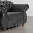 Ver imagem 3 de Poltrona Chesterfield Merlô Veludo:Chumbo