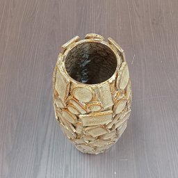 Vaso Decorativo Enfeite Casa Cerâmica 45x21x21cm Bege - 3