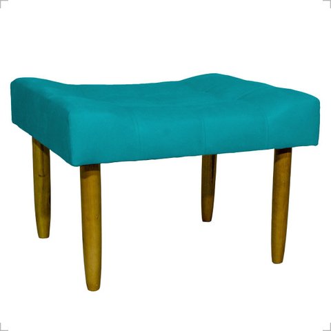 Puff Decorativo Confortável Retangular para Sala Recepção Quarto Requinte Suede Cores Pés Palito