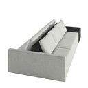 Ver imagem 5 de Sofá Ilha Modulado Milos 342cm Puff Lateral Cinza Preto Manchado Linho/pu G33 - Gran Belo