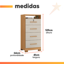 Ver imagem 4 de Cômoda com Chave 4 Gavetas Primordial Max Zanzini