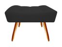 Ver imagem 3 de Kit 2 Poltronas Decorativa Isis + Puff Retangular Couro Preto Pés Madeira Mz Decor