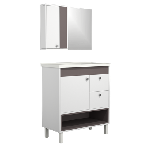 Conjunto Gabinete de Banheiro Istambul 80cm
