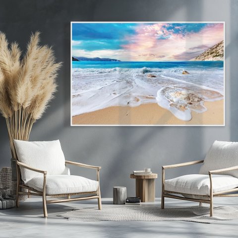 Quadro Decorativo Paisagem Praia Mar Sala Quarto Casa Escritório