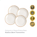 Ver imagem 2 de Conjunto 4 Pratos Raso Rústico 28cm Tramontina